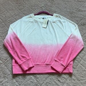 NWT Evereve Shawna Dip Dye Terrycloth Pullover Women's Size S